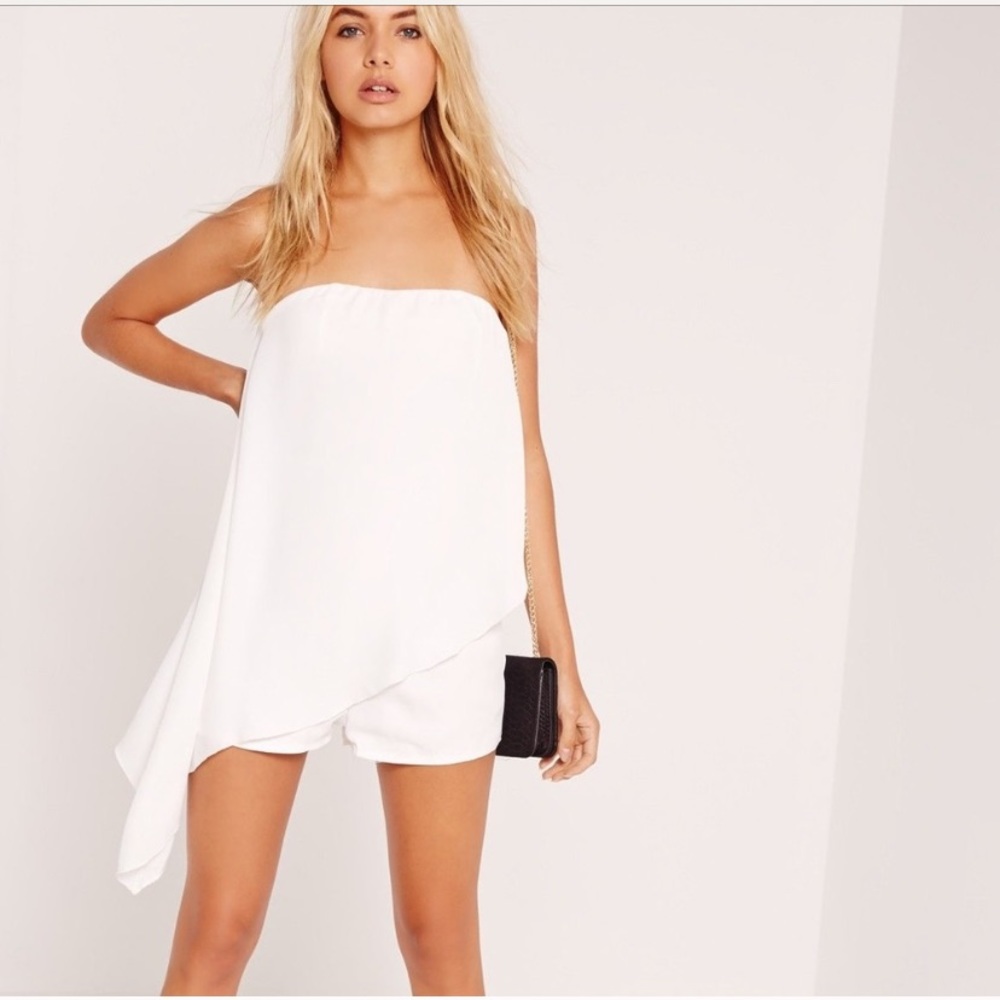 Chiffon Bandeau Asymmetric Playsuit sz S